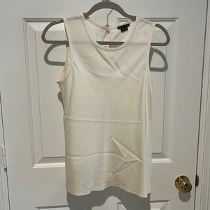 Theory Off White Sleeveless Silk Blouse - Size M